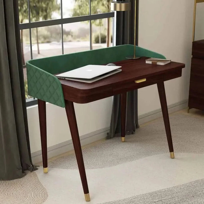 Floral Affair Study Table in Dark Walnut Finish