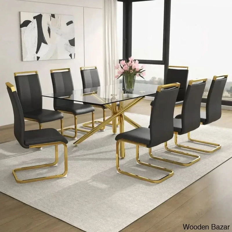 Garlo New Dining table Set in Glass top for Luxury Homes
