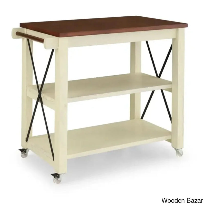 Gunas Solid Wood Kitchen Cart Kitchen trolley cart cabinet kitchen island with storage