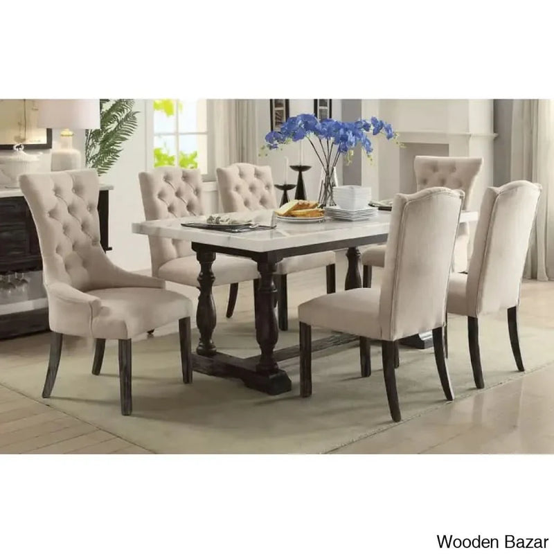 Hakuna Precious Dining table Set Marble Top For Luxe Homes
