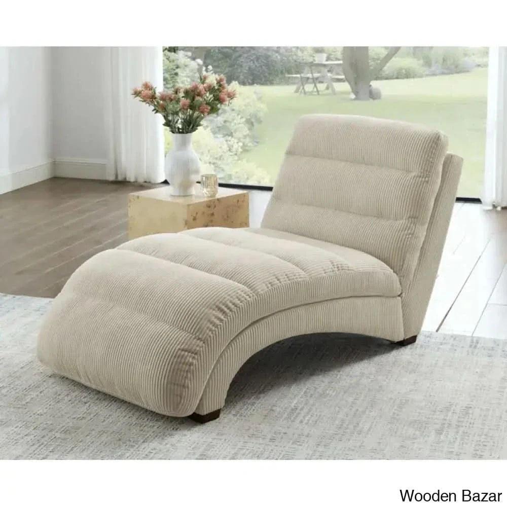 Hamingo New Upholstered Chaise Lounge - Craft Decor Beige Corduroy