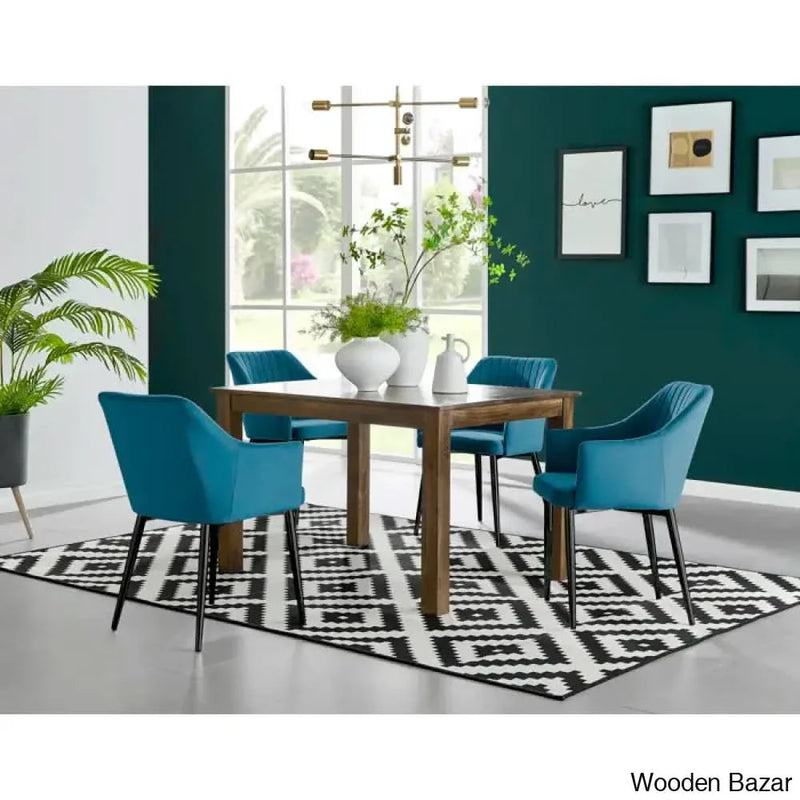 Hamster New 4 Seater Teak Wood Dining Table Set | Best Furniture 2024