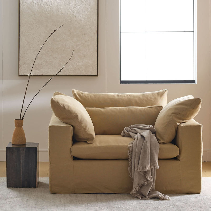 Qent Modular Skirted Slipcover Chair and a Half - Craft Decor