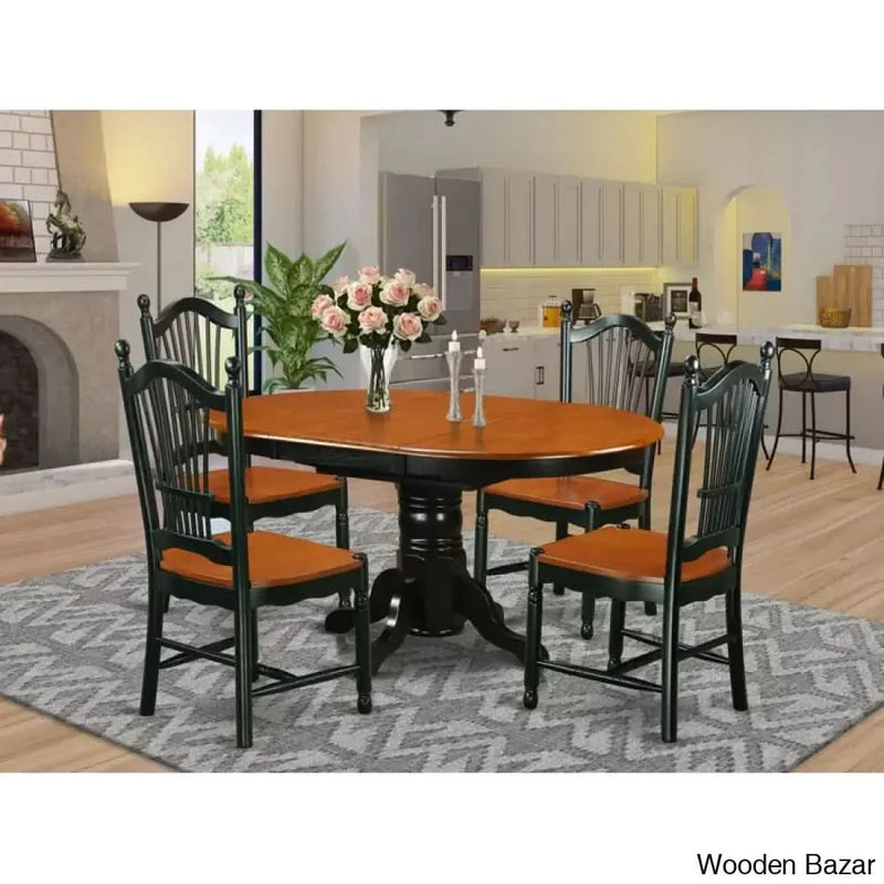 Haroon 4 Seater Extendable Dining Table Set  in Teak Wood Chic Comfort