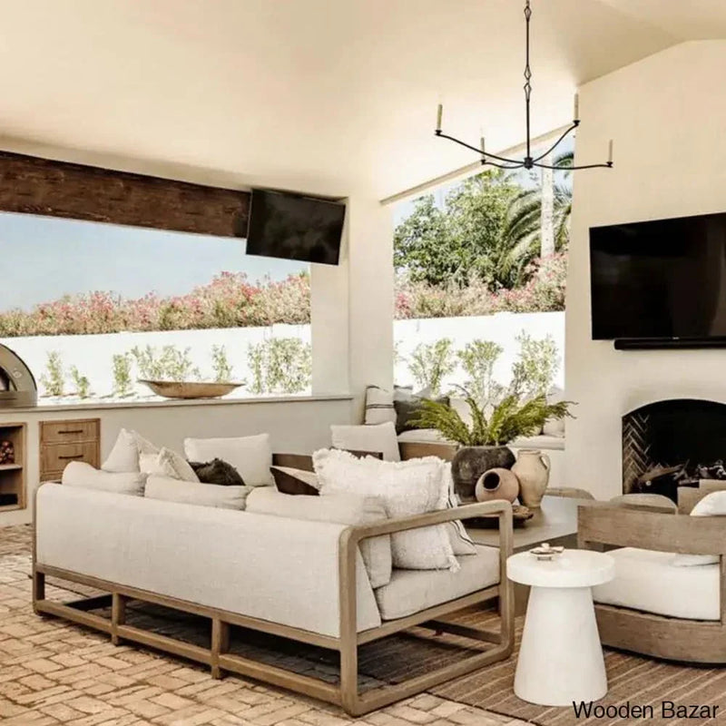 Harper Outdoor Sofa in Solid Wood with Blend of Functional Elegance and Timeless Design