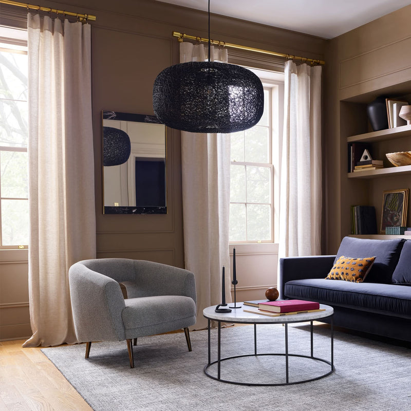 Aix Modern Curved Accent Chair in Textured Grey Upholstery with Sleek Metal Legs