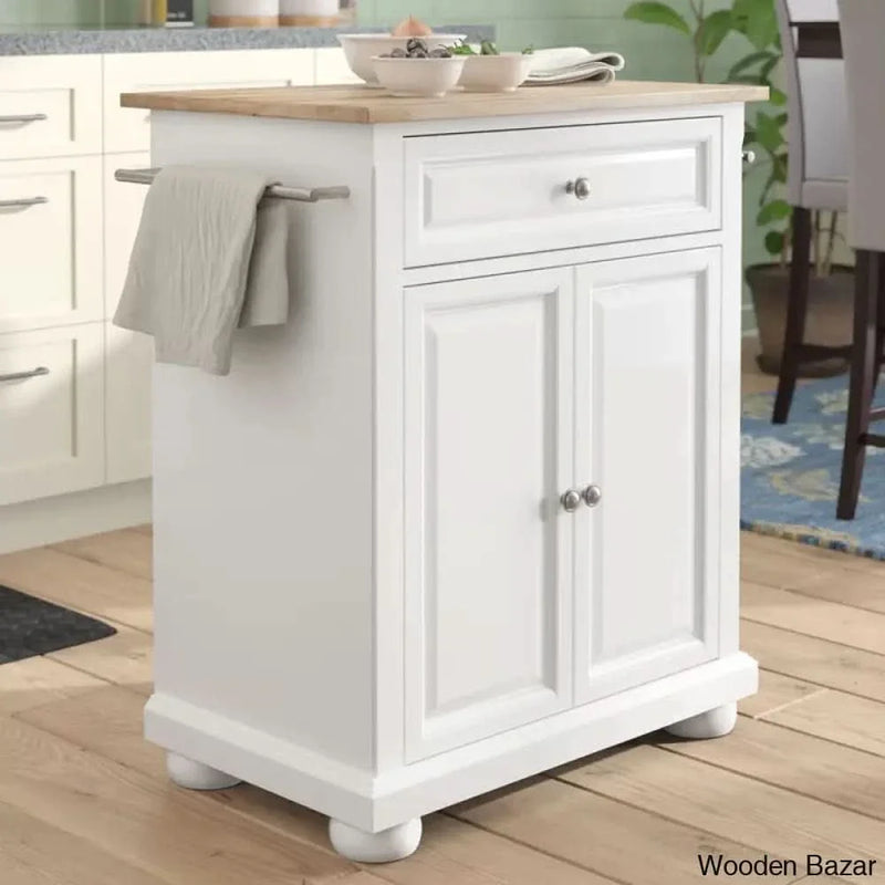 Hedon Solid Wood Kitchen Cart Kitchen trolley cart cabinet kitchen island with storage