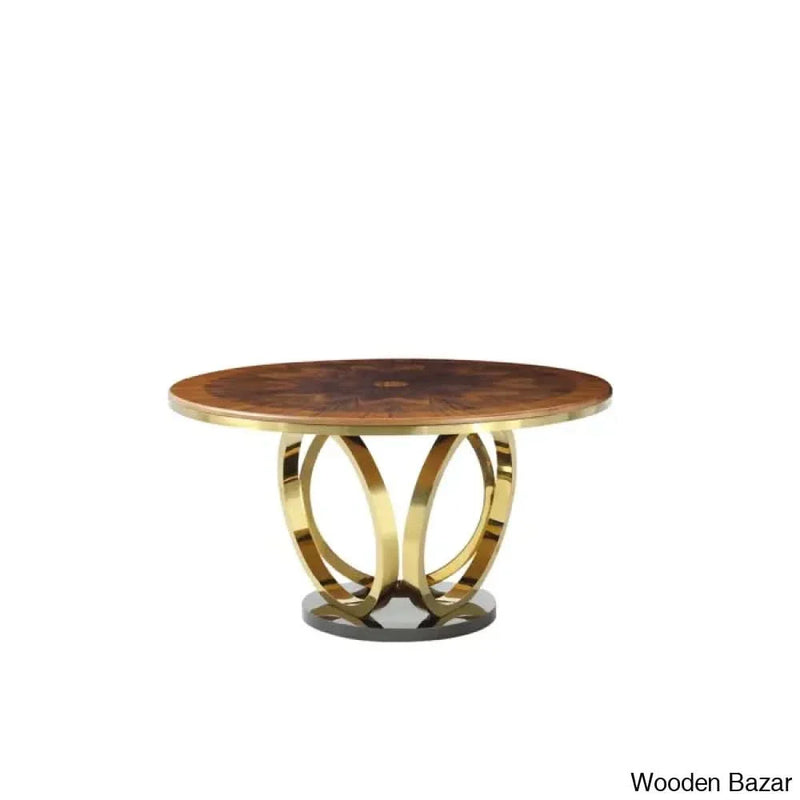 Helax 6 Seater Round Dining Table Set For Luxe Living