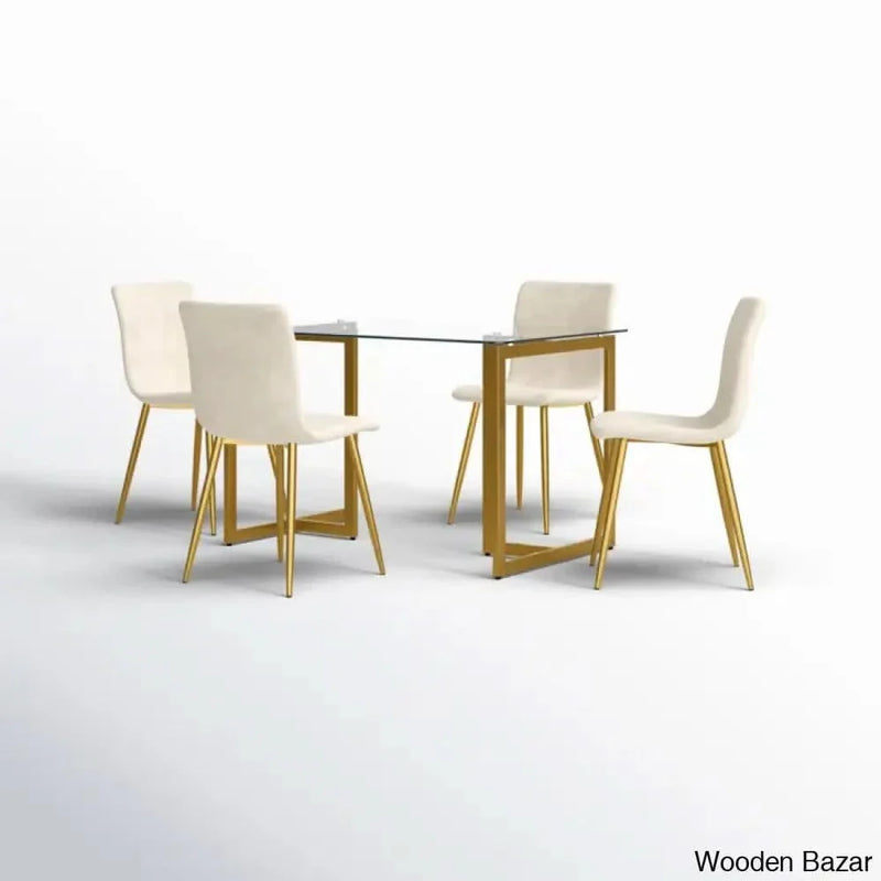 Heter best 4 Seater Glass top Dining set