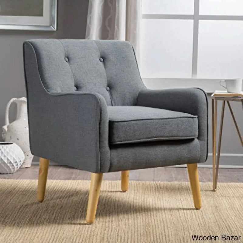 Home Felicity Mid-Century Fabric Arm Chair, Charcoal
