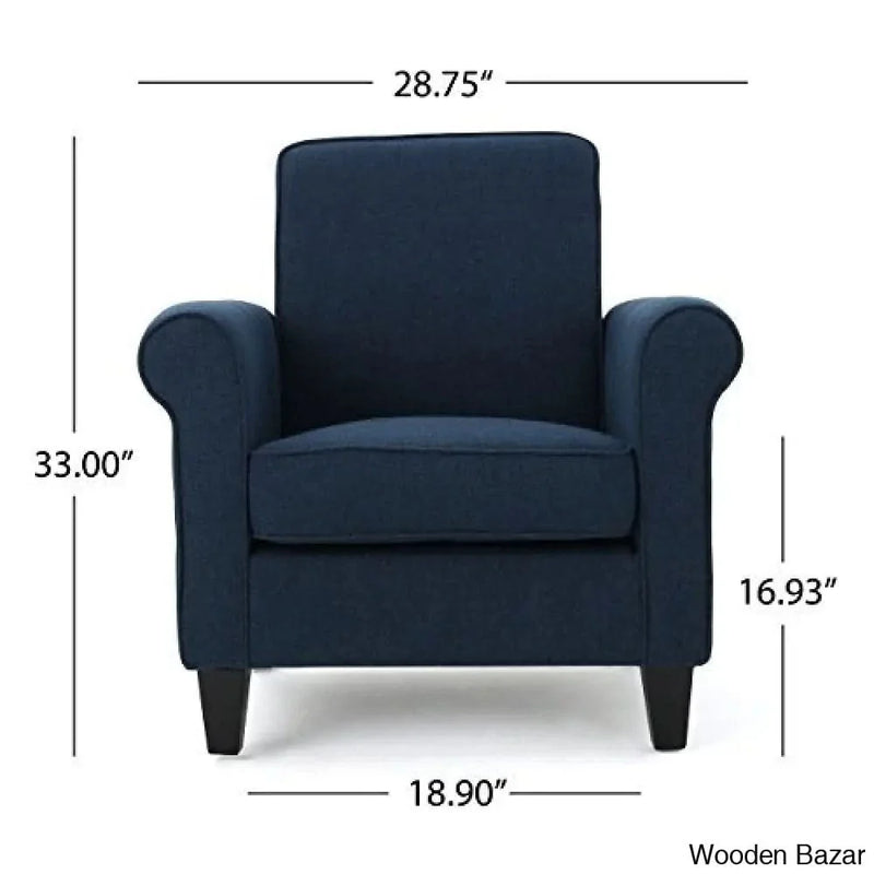 Home Freemont Fabric Club Chair, Dark Blue