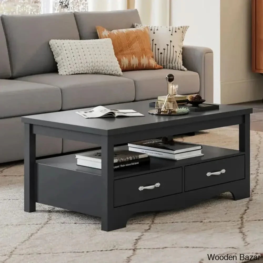 Hulettc Coffee And Center Table With Storage Black