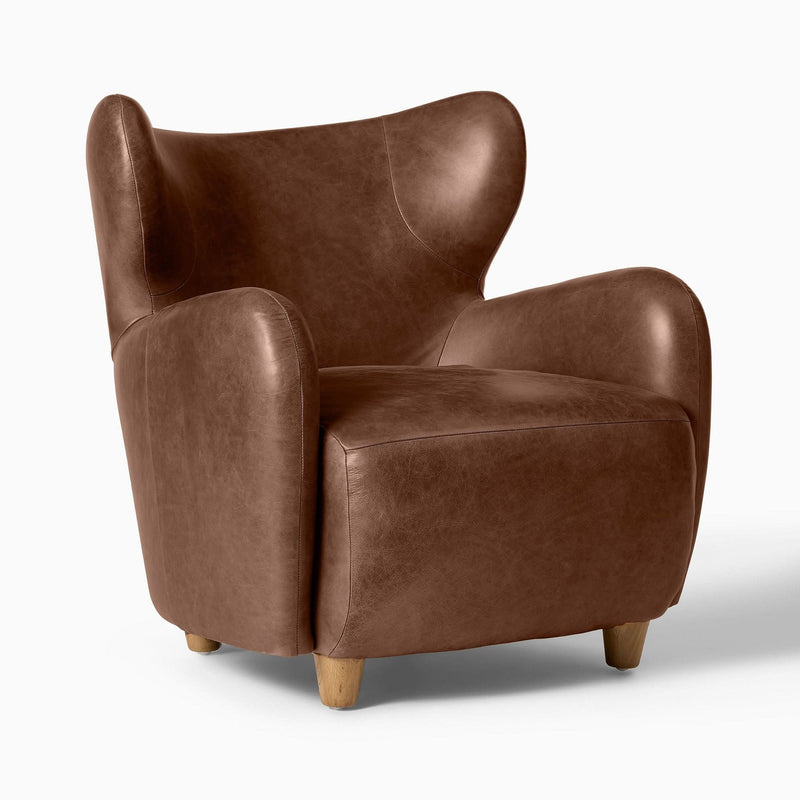 Aanip Wing Leather Chair - Craft Decor