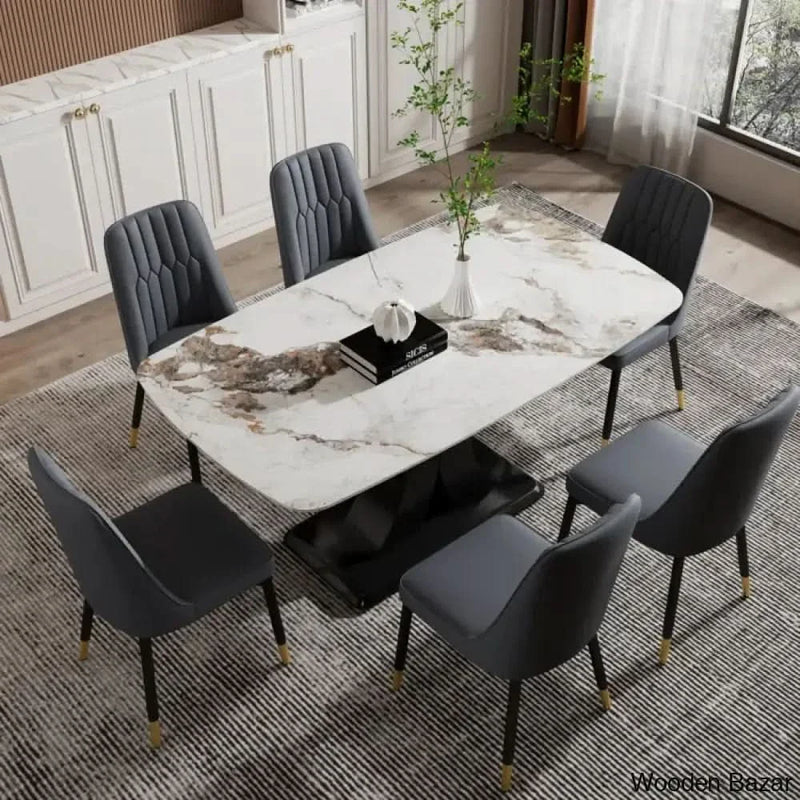 Indian New 6 Seater Pedestal Dining Table set