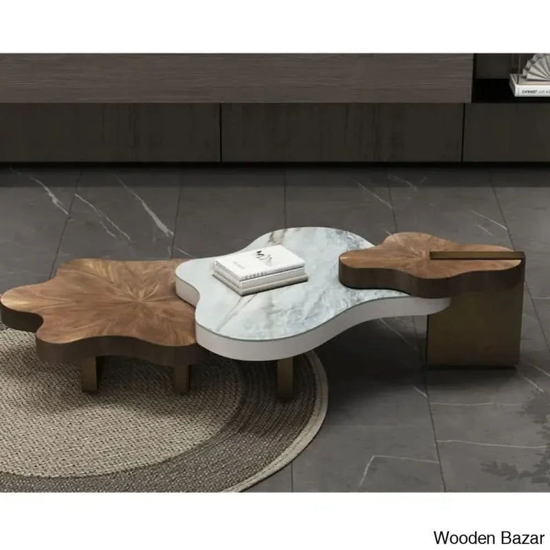 Italian-style Luxury Walnut Cloud Coffee Table - Craft Decor