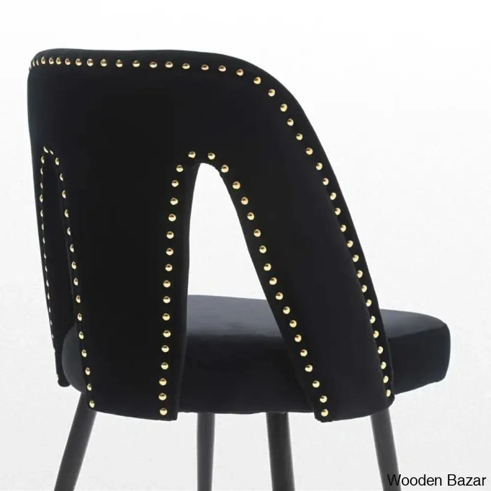 Janak Velvet Solid Back Side Dining Chairs Chair (Set of 2) - Craft Decor
