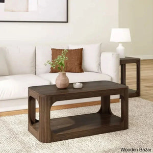 Jasmarie 4 Legs Coffee And Center Table With Storage Walnut