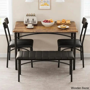 Jatta Stylish 4 Seater Dining Table Set - Craft Decor Brown