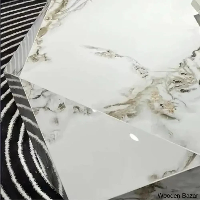 Joalye Modern White Marble Coffee and center Table
