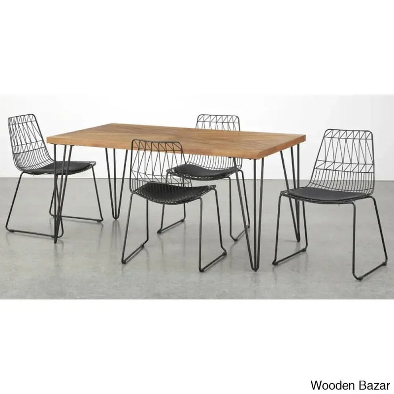 Joplin Modern 4 Seater Dining Table Set - Craft Decor