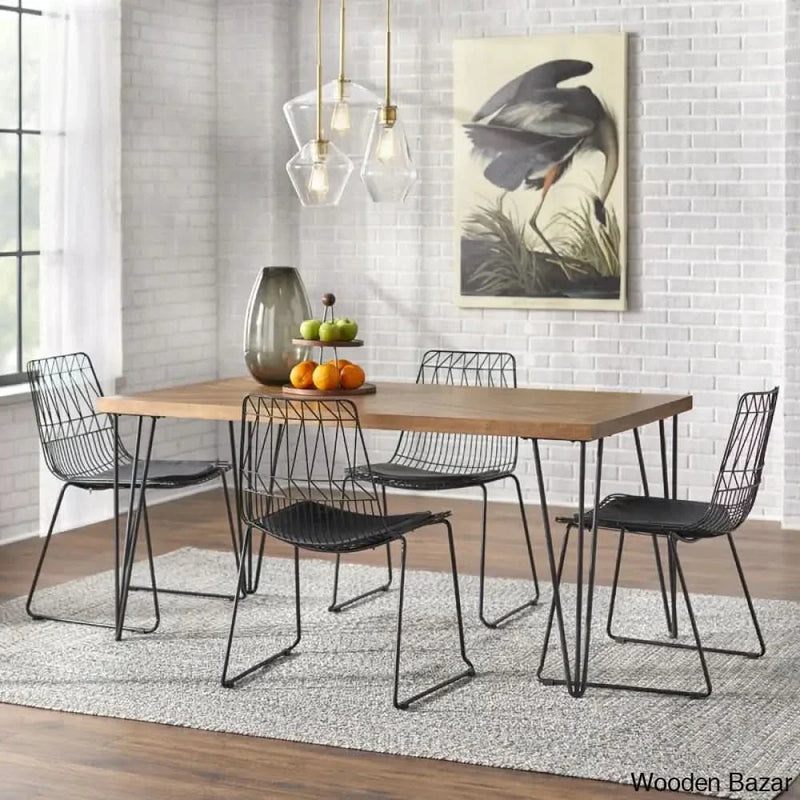 Joplin Modern 4 Seater Dining Table Set - Craft Decor
