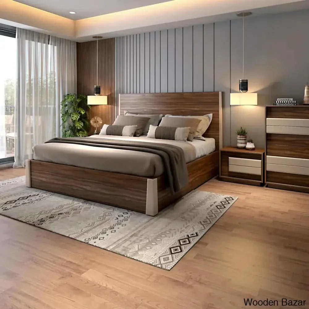 Karleson Best King/Queen Size Storage Bed in two Tone Finish