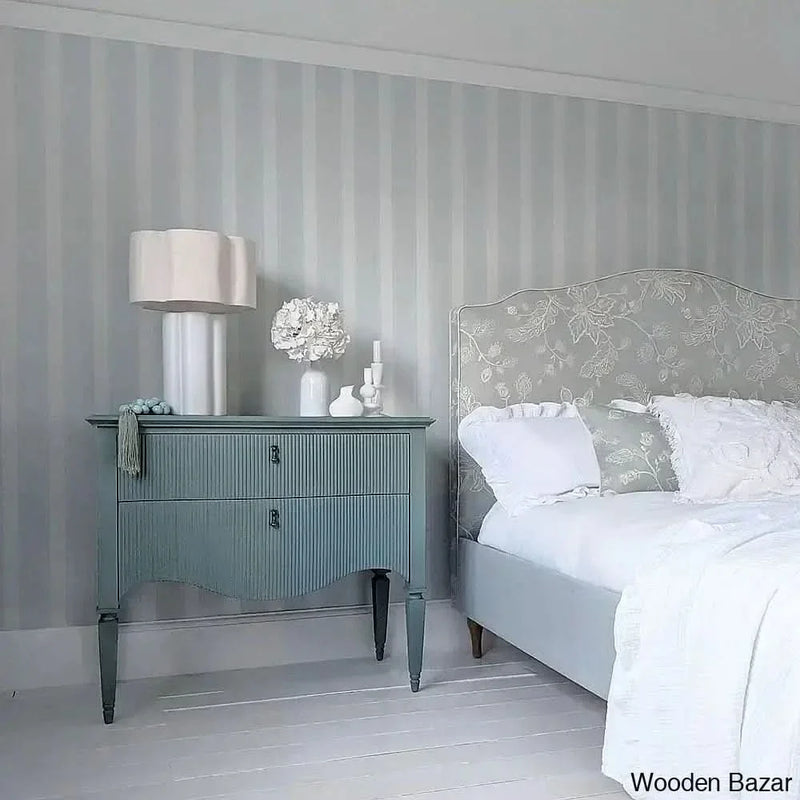 Karyn Solid Wood Premium with Blue Finish Chest of Drawers