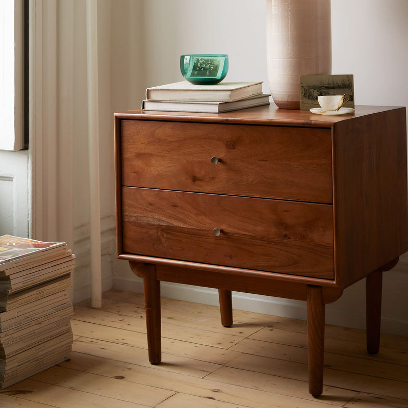 Keloin Solid Wood Nightstand - Craft Decor