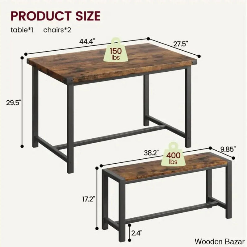 Kenelam Modern 4 Seater Dining table Set - Craft Decor