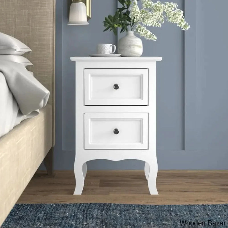 Kenny Bedside Table, Side End Table, Nightstand with Two Drawers (Set of 2)