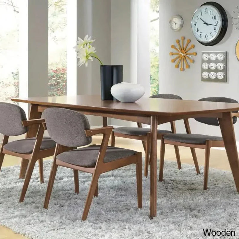 Khaliek Rectangular Dining Set in Brown and Gray