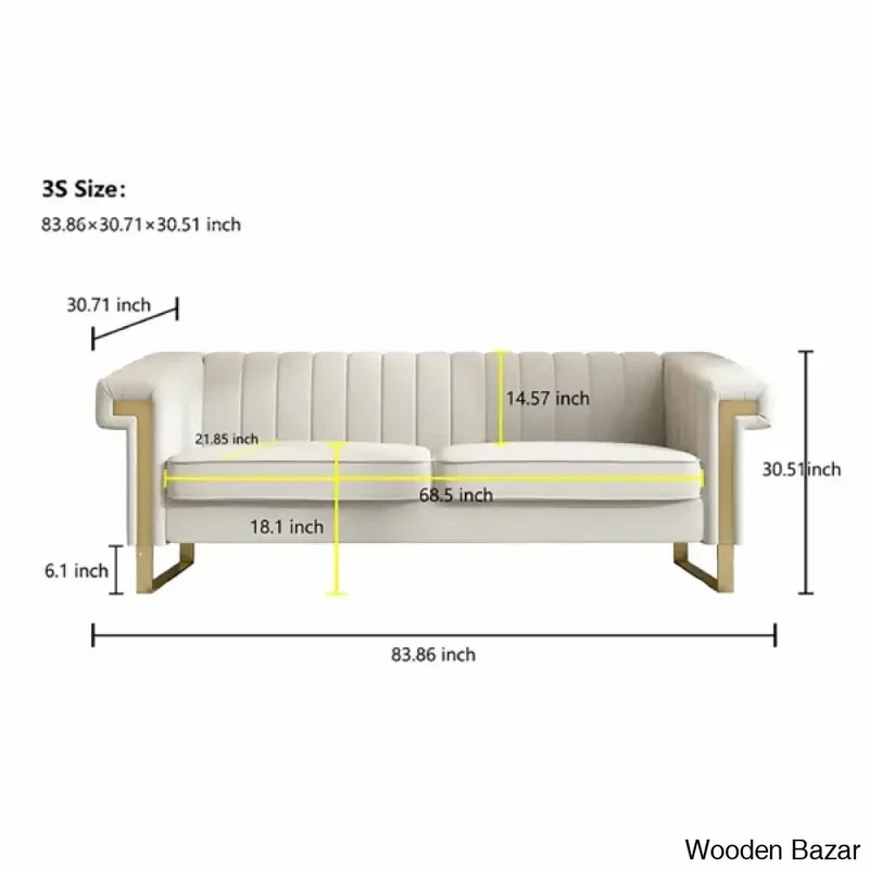 Koldo 83.85'' Flared Arm Sofa