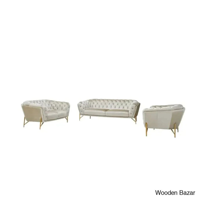 Landingville 3 Piece Velvet Living Room Set