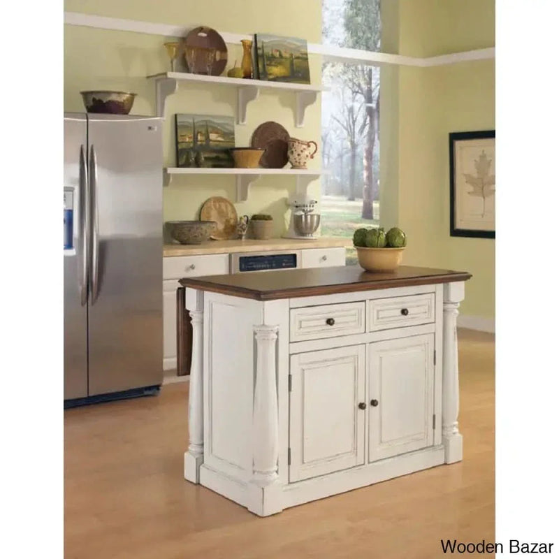 Larchwood Wood Kitchen Island Kitchen trolley cart cabinet kitchen island with storage