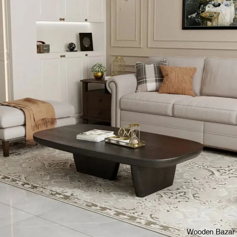 Latte 51"Modern Wood Coffee Table Simple Coffee and center Table, Solid Wood