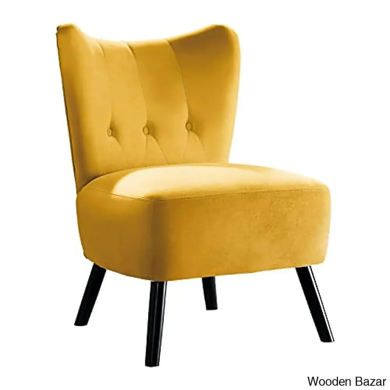 Lexicon Vada Tufted Velvet Accent Chair, 22.5" W, Yellow