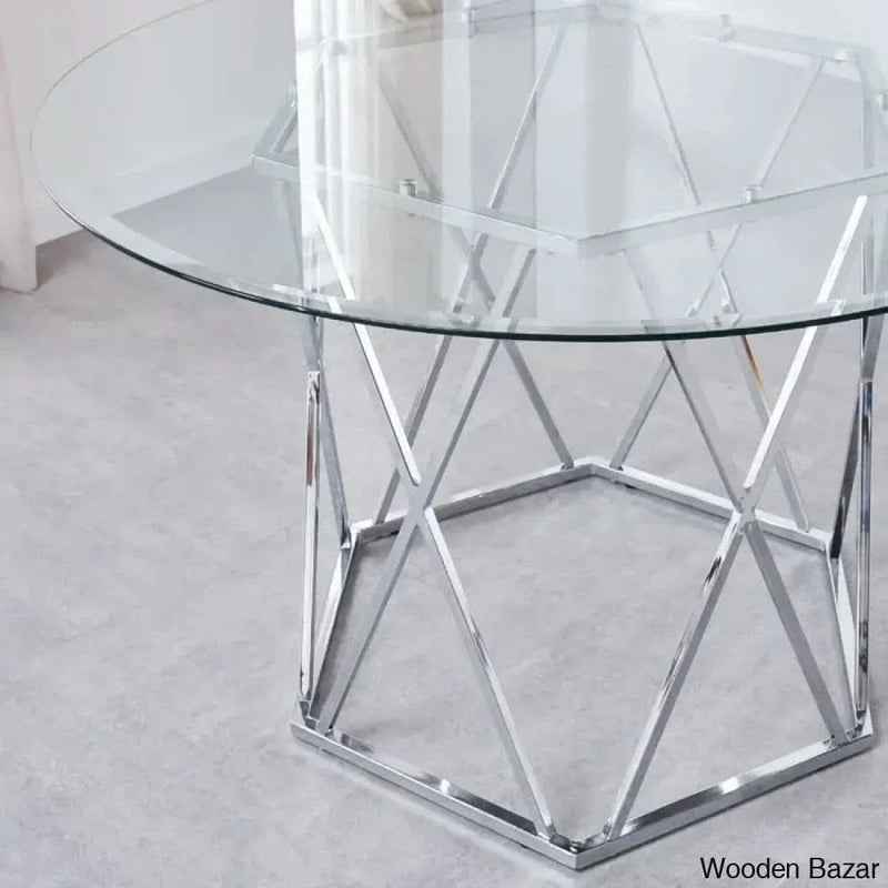 Licken Luxury 4 seater Glass Top Dining Set - Craft Decor