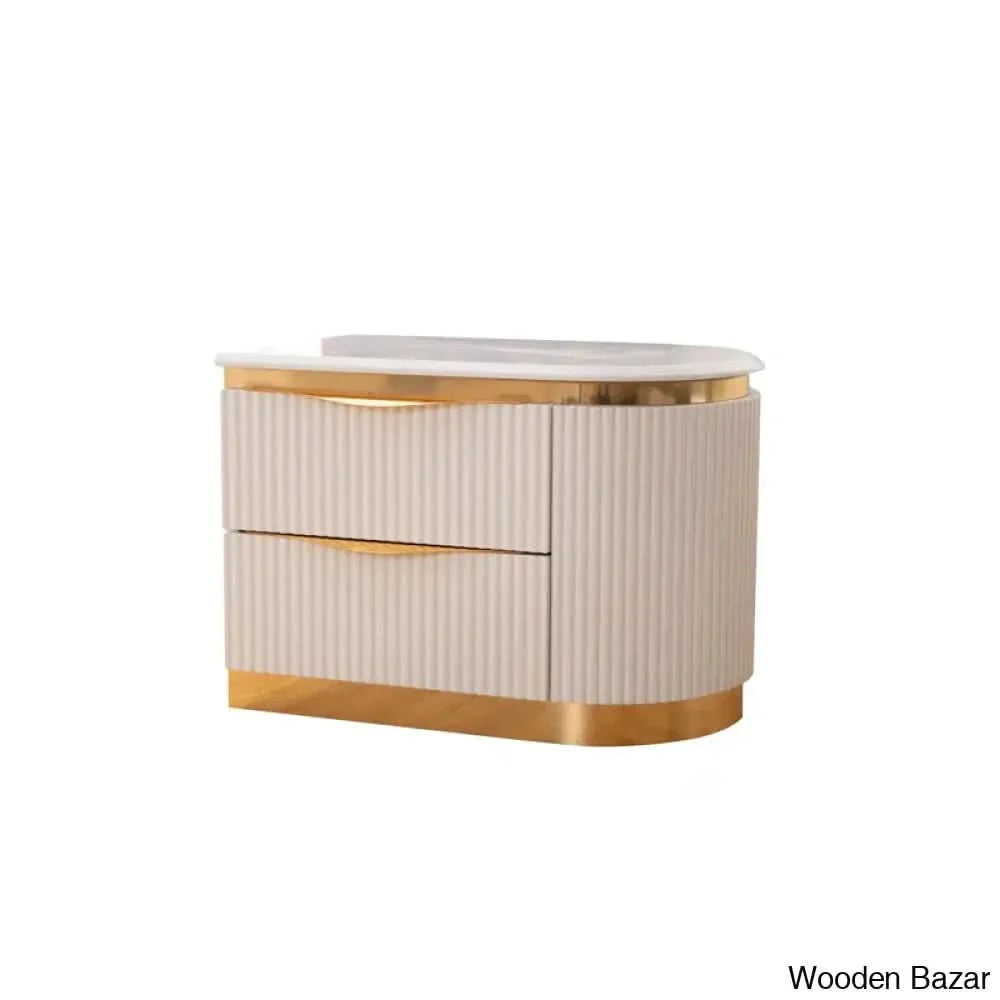 Linne Luxury 3 Piece Bedroom Set With Dressing Table Side - Craft Decor