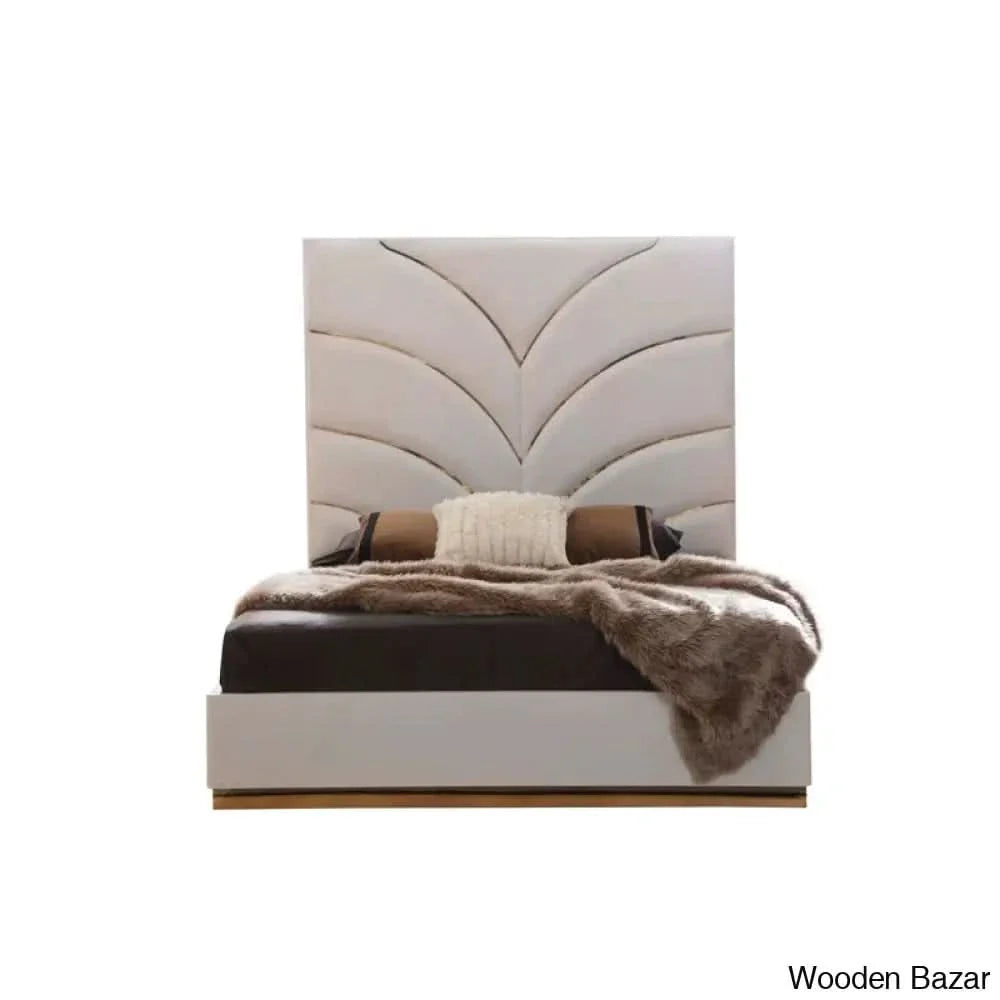 Linne Luxury 3 Piece Bedroom Set With Dressing Table Side - Craft Decor Bed