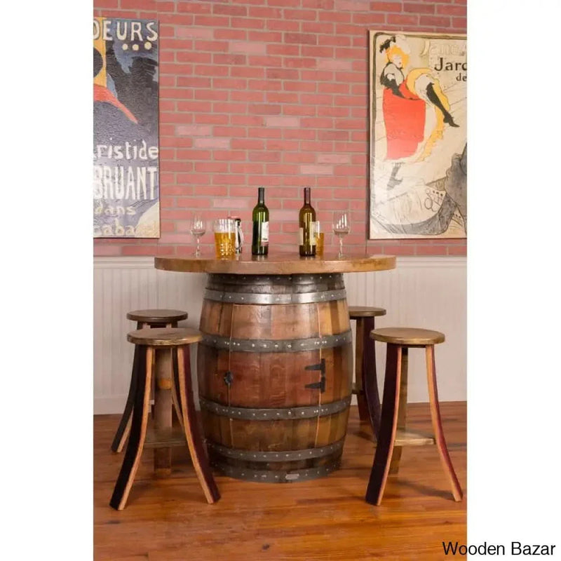 Lionio 4 Seater Solid Wood Pedestal Dining Set