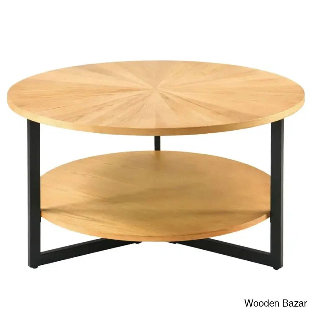Lovekush Framed Coffee And Center Table With Storage Light Oak