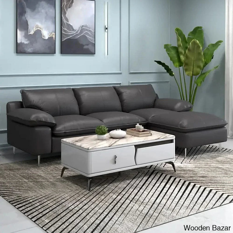 Luxurious Best Leather L-Shaped Sofa With Left hand Chaise