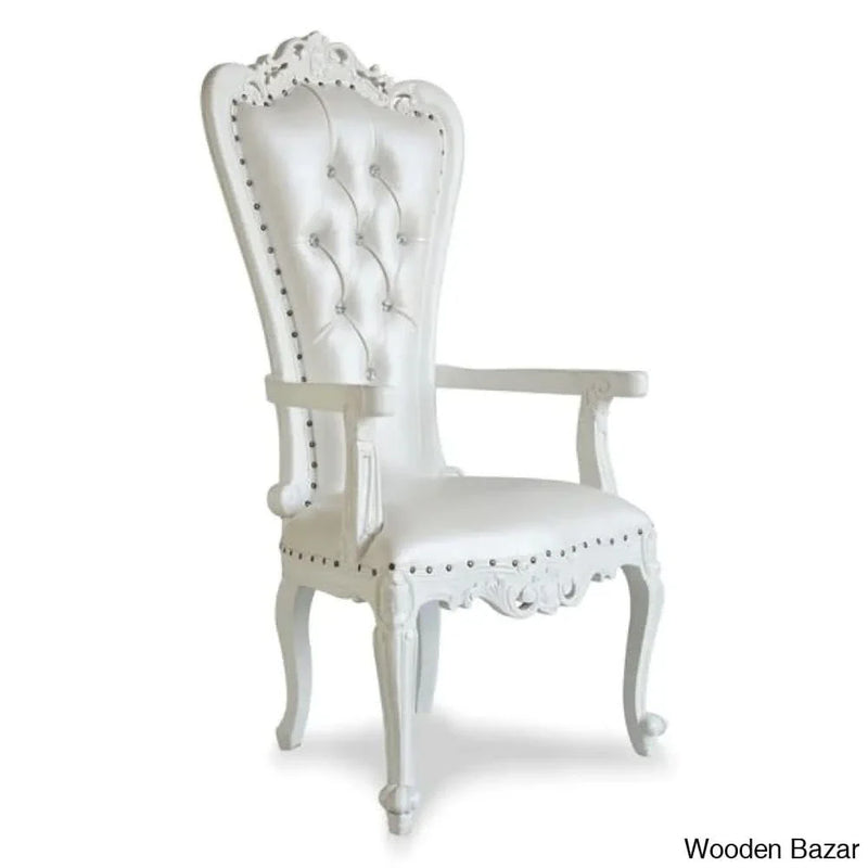 Luxurious High Back Throne Chair (Silver)