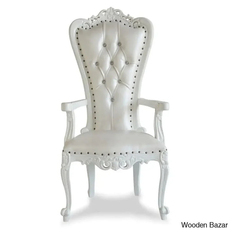 Luxurious High Back Throne Chair (Silver)