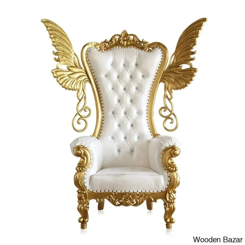 Luxurious High Back Throne Chair with Special Wings