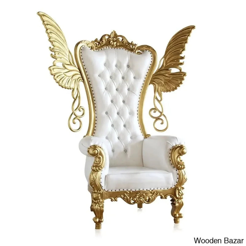 Luxurious High Back Throne Chair with Special Wings