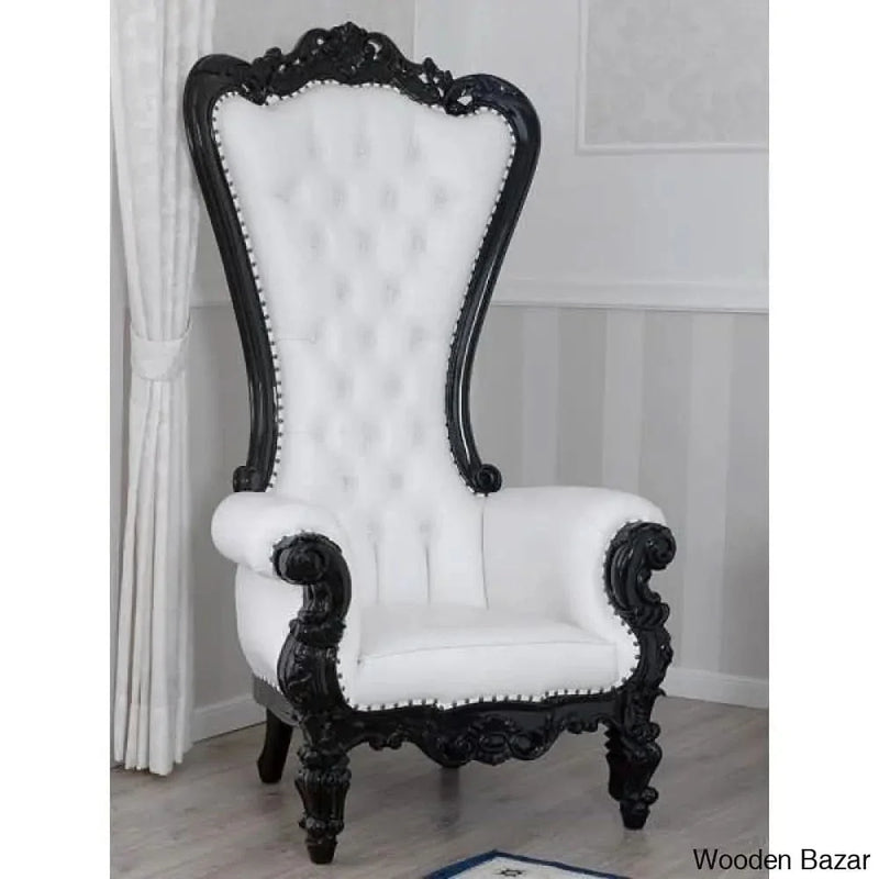 Luxurious High Back throne Crystal Buttons Chair
