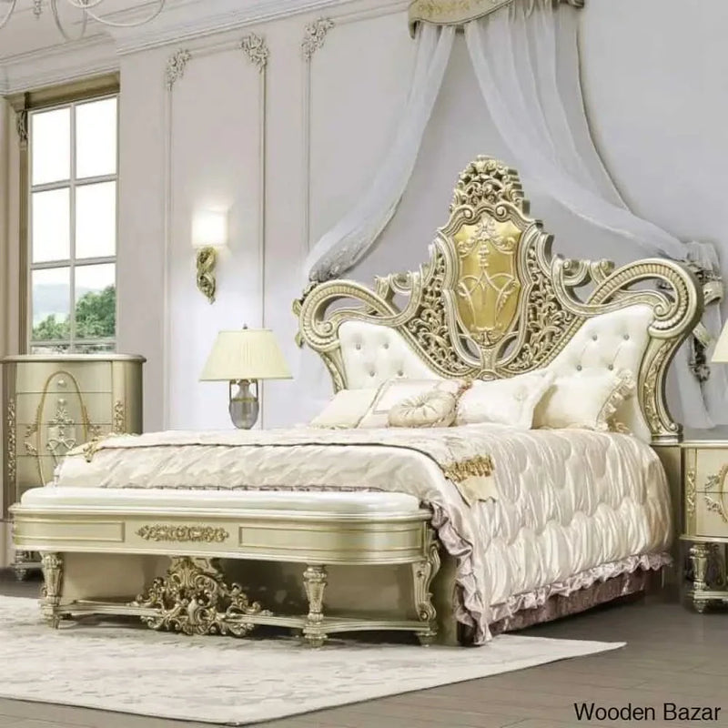 Luxurious Opera Carved Royal Bedroom Set - Exquisite Style