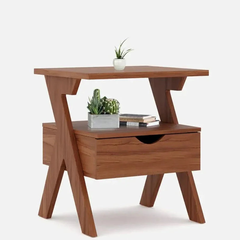 Malak Bedside Table In Walnut Finish