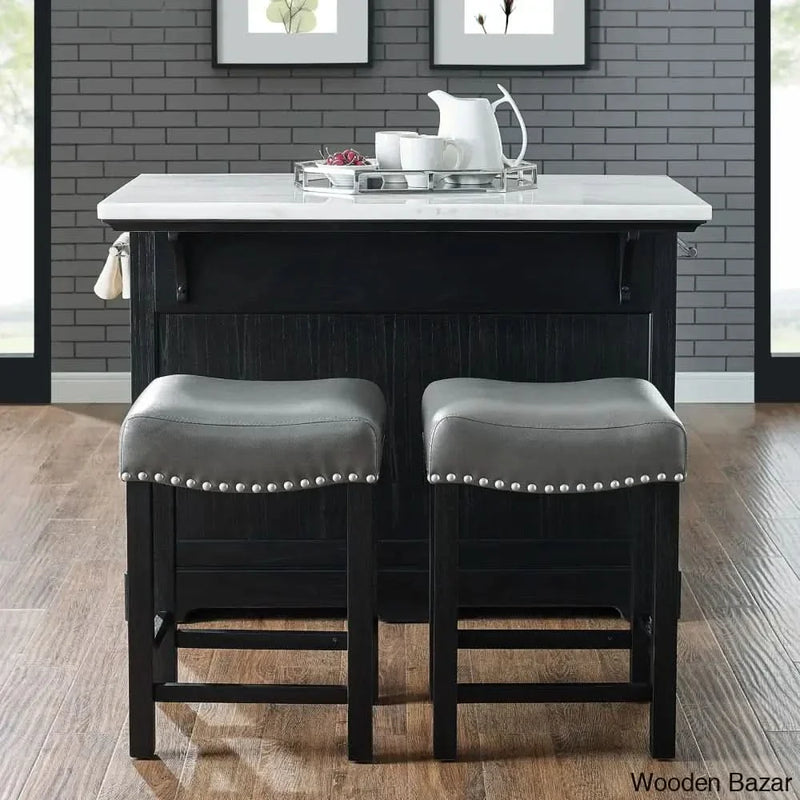 Mantello Marble Top Kitchen Island Set Kitchen trolley cart cabinet kitchen island with storage